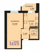 Последняя 1-комнатная квартира за 2 901 150 рублей